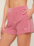 Gymshark Gingham Shorts — Carmine Red/Soft White — 5