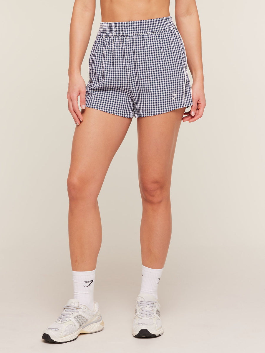 Gymshark Gingham Shorts — Indigo Purple/Soft White — 1