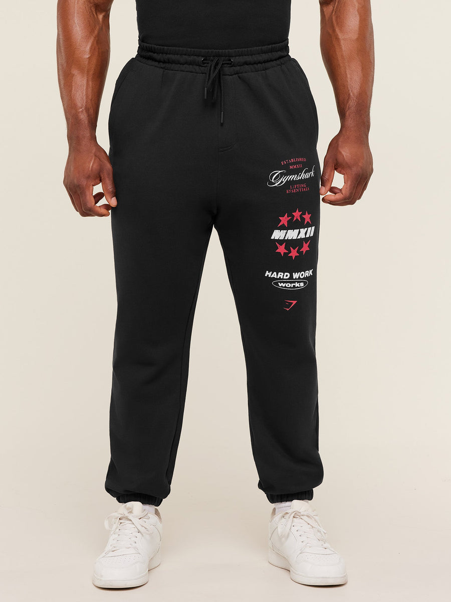 Gymshark Global Lifting Graphic Pants — Black — 1