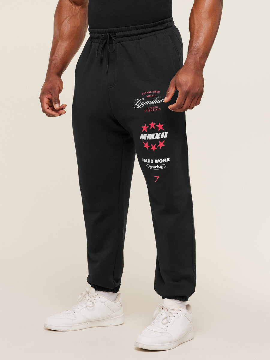 Gymshark Global Lifting Graphic Pants — Black — 3