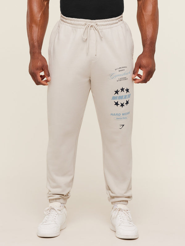 Gymshark Global Lifting Graphic Pants — Tinted White