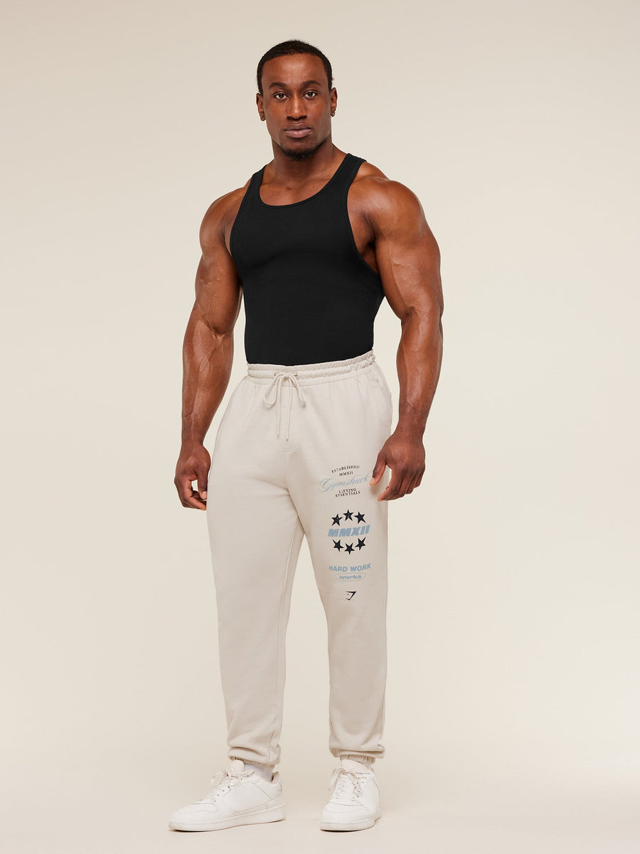 Gymshark Global Lifting Graphic Pants — Tinted White — 5