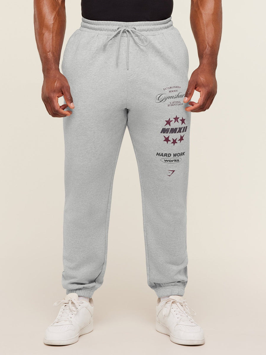 Gymshark Global Lifting Graphic Pants — Light Grey Core Marl — 1