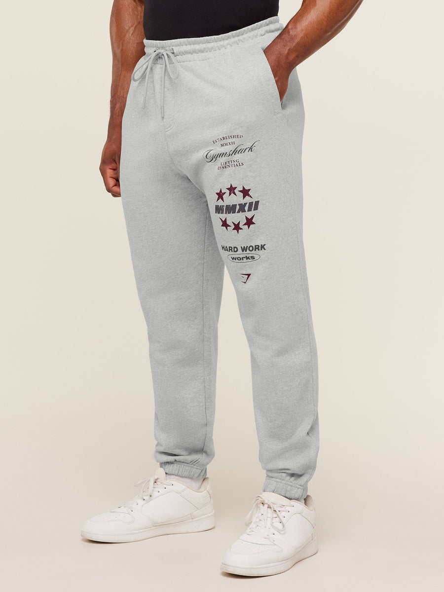 Gymshark Global Lifting Graphic Pants — Light Grey Core Marl — 3