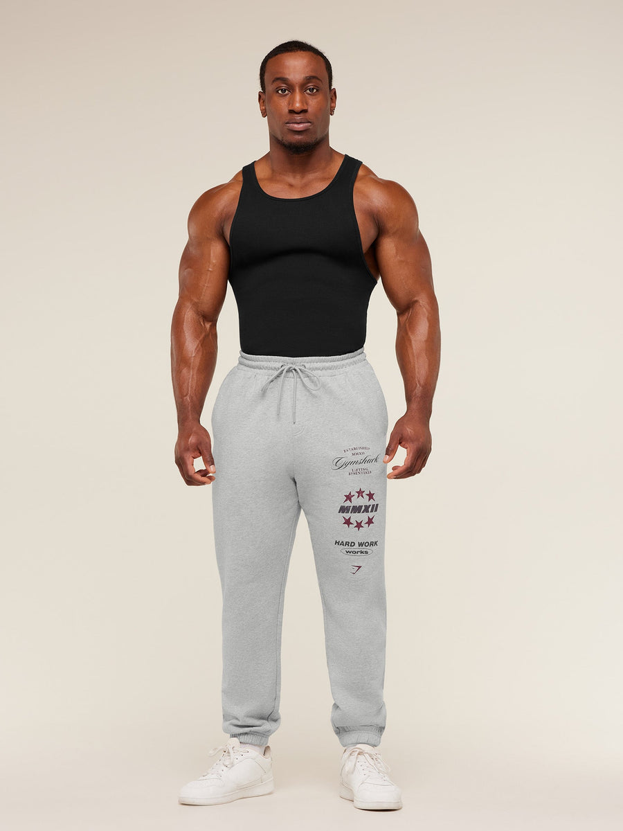 Gymshark Global Lifting Graphic Pants — Light Grey Core Marl — 5