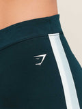 Gymshark Piping Wide Leg Pants — Deep Petrol Blue/Smoke Blue/Soft White — 5