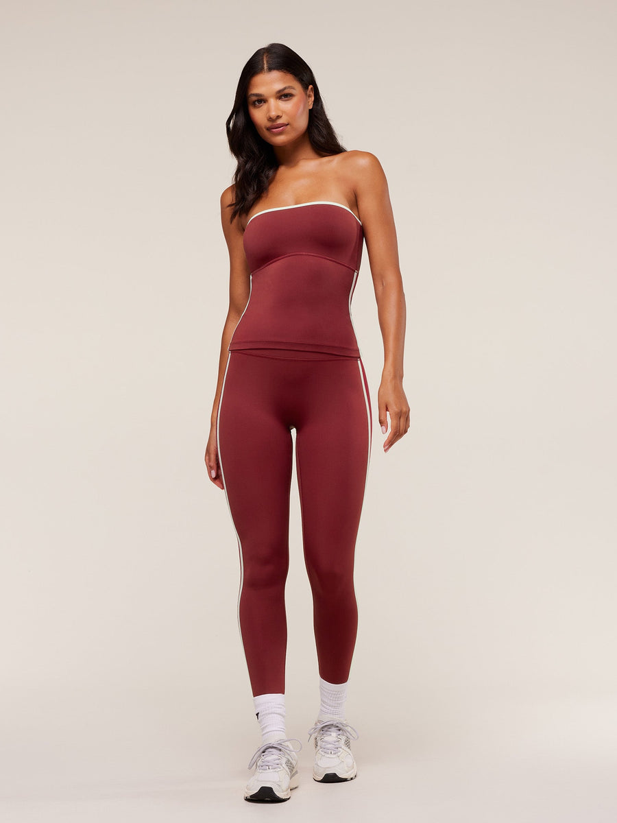 Gymshark Piping Leggings — Sets Red/Carmine Red/Soft White — 4