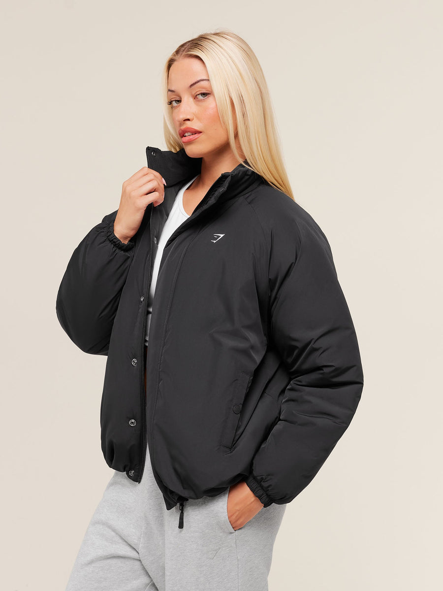 Gymshark Oversized Puffer Jacket — Black — 3