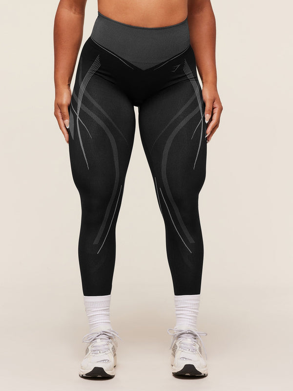 Gymshark x Analis Seamless Legging — Black/Silver Grey