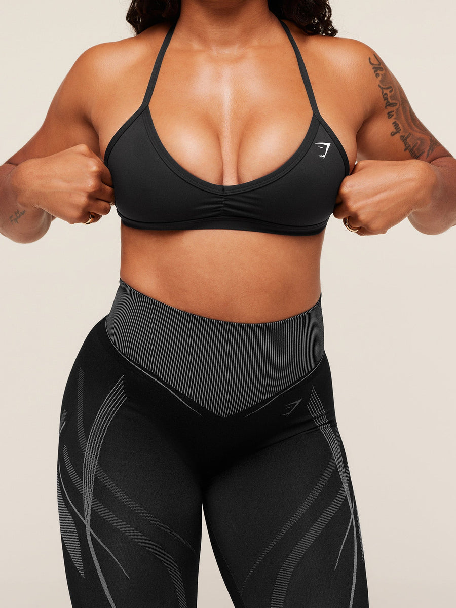 Gymshark x Analis Seamless Legging — Black/Silver Grey — 6