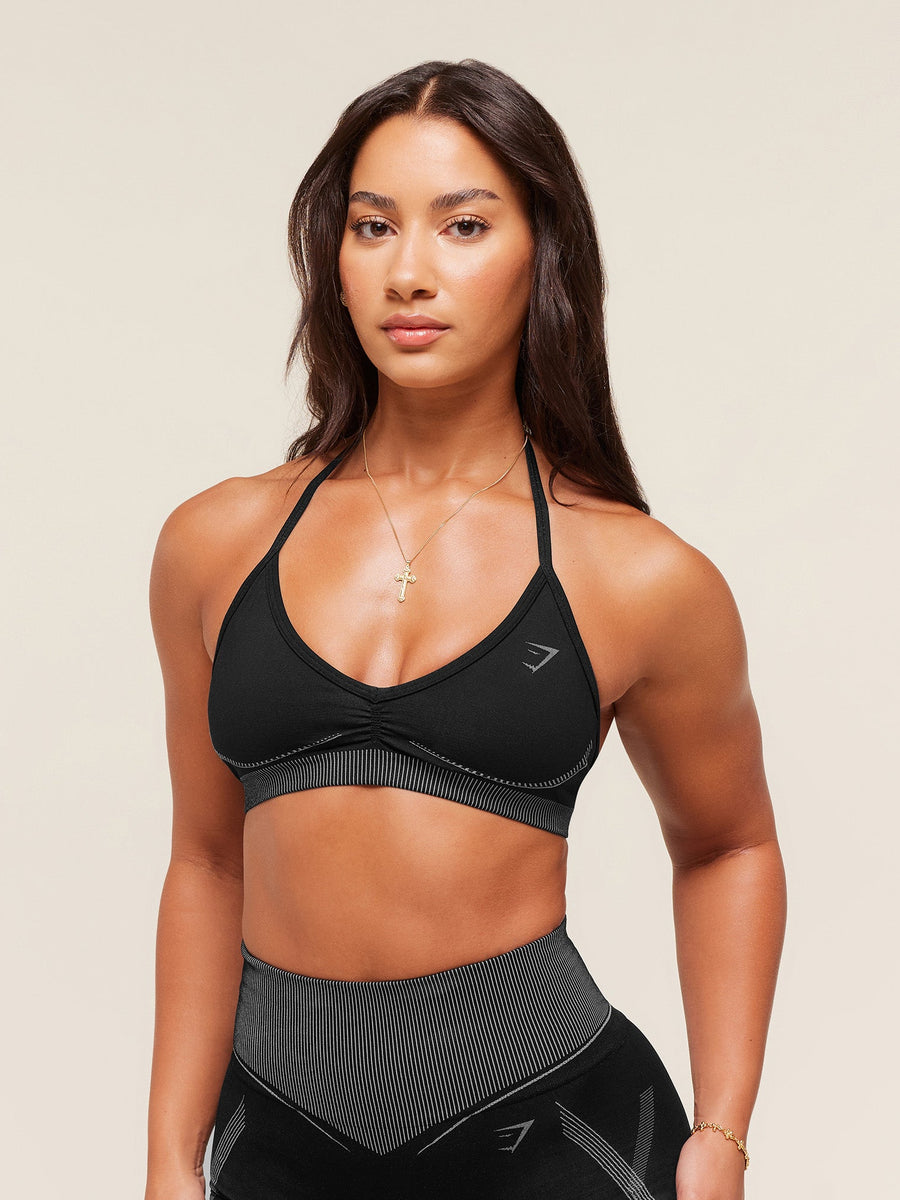 Gymshark x Analis Seamless Sports Bra — Black/Silver Grey — 1