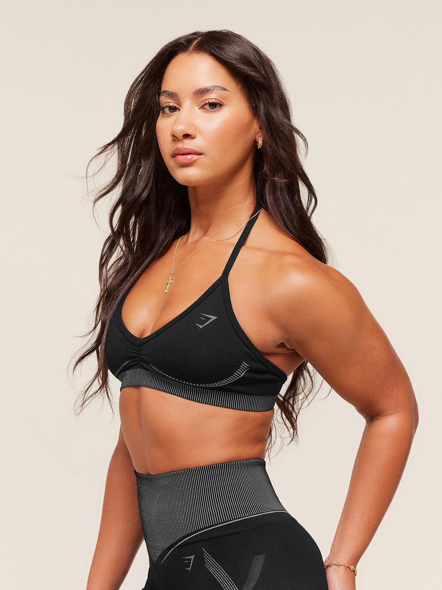 Gymshark x Analis Seamless Sports Bra — Black/Silver Grey — 3