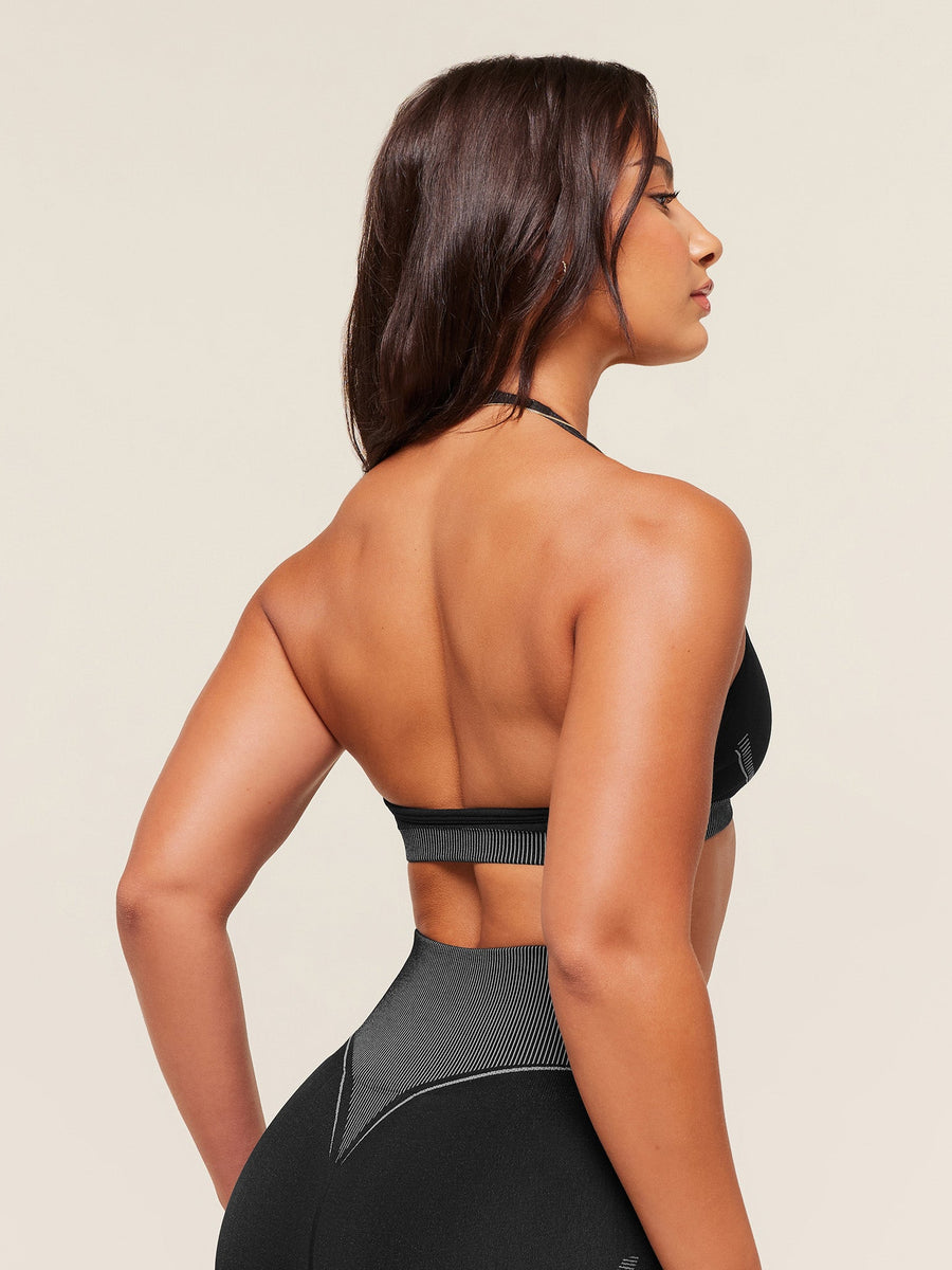Gymshark x Analis Seamless Sports Bra — Black/Silver Grey — 2