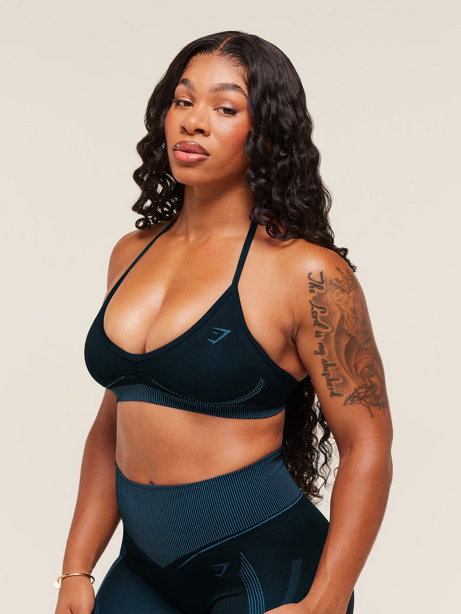 Gymshark x Analis Seamless Sports Bra — Midnight Blue/Lats Blue — 3