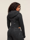 Gymshark x Analis Zip Up Hoodie — Black/Wash — 2