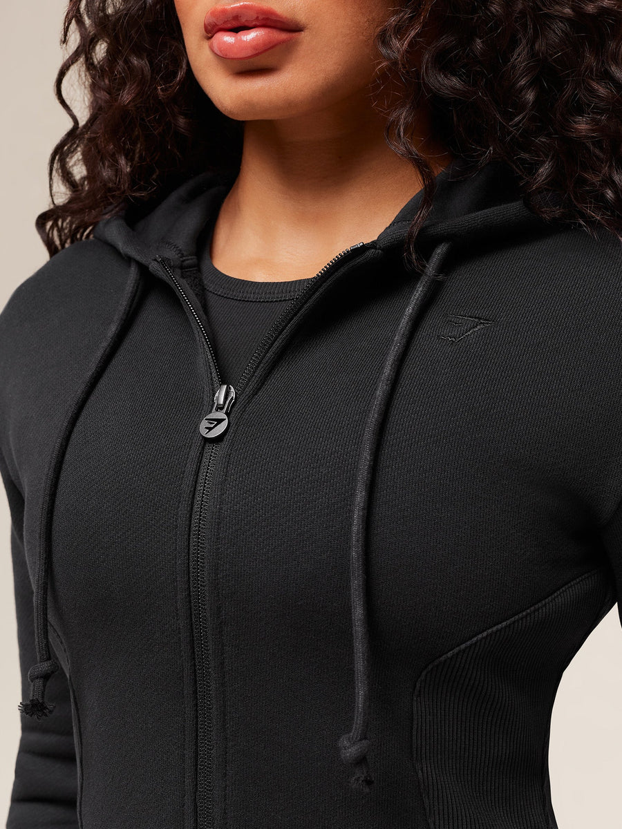 Gymshark x Analis Zip Up Hoodie — Black/Wash — 5