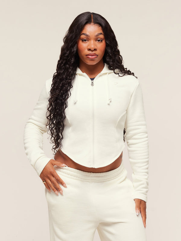 Gymshark x Analis Zip Up Hoodie — Soft White