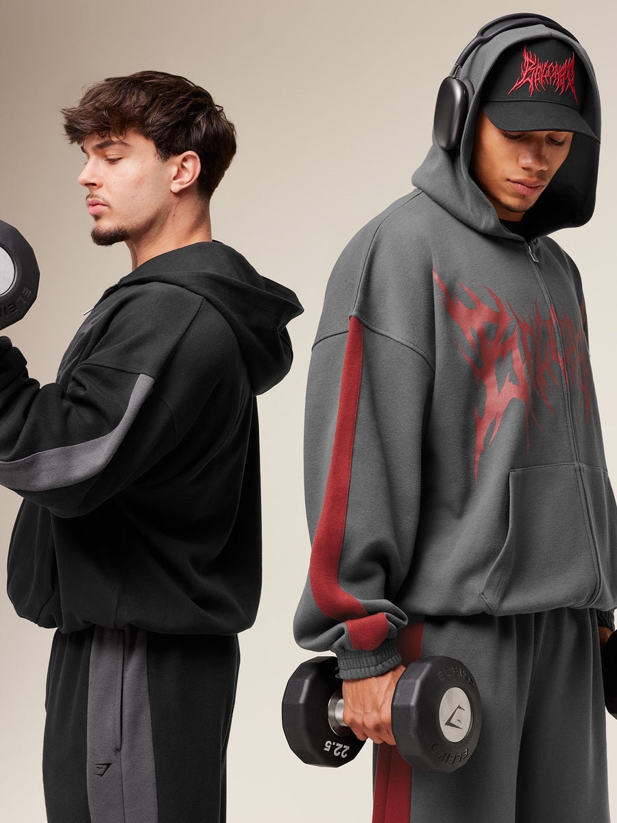 Gymshark x Carlos Belcast Zip Up Hoodie — Onyx Grey — 6