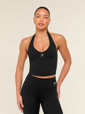 Gymshark Halter Neck Cami with Shelf — Black — 1