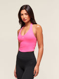 Gymshark Halter Neck Cami with Shelf — Energy Pink — 3