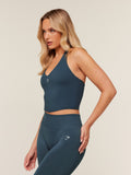Gymshark Halter Neck Cami with Shelf — Stealth Blue — 3