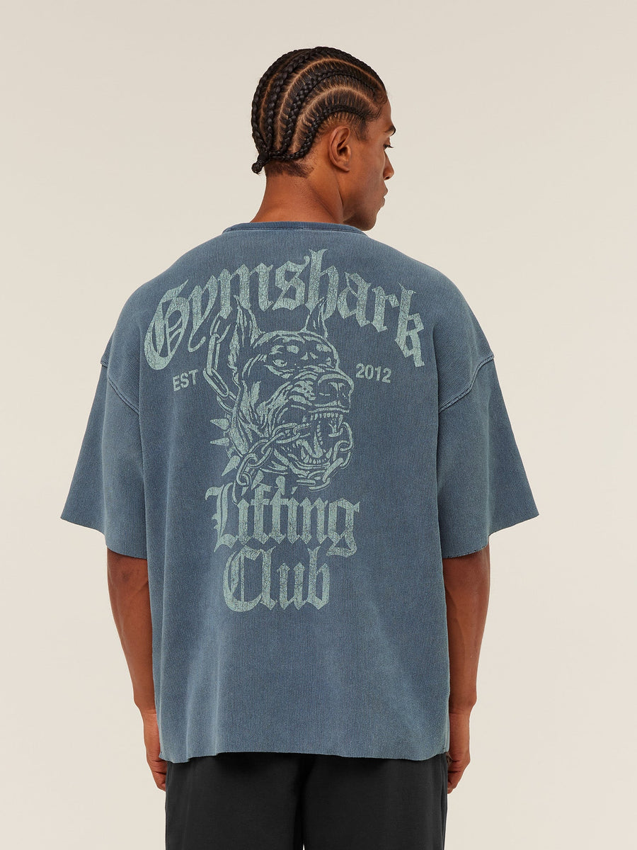 Gymshark Heavyweight Textured Graphic T-Shirt — Heavy Blue — 1