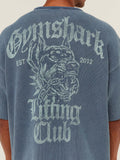 Gymshark Heavyweight Textured Graphic T-Shirt — Heavy Blue — 6
