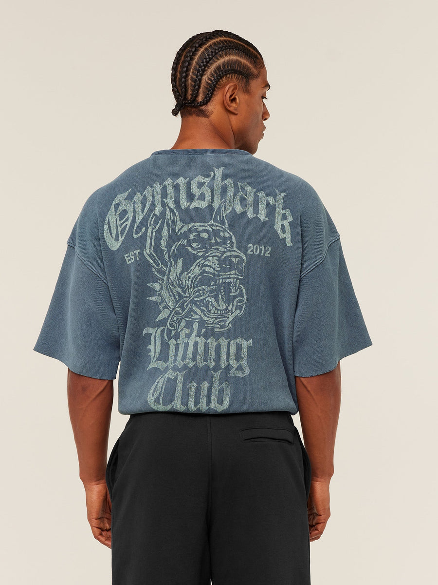 Gymshark Heavyweight Textured Graphic T-Shirt — Heavy Blue — 5