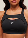 Gymshark Alpha High Support Sports Bra — Black — 6