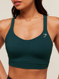 Gymshark Crossover Strap High Support Sports Bra — Deep Petrol Blue — 5