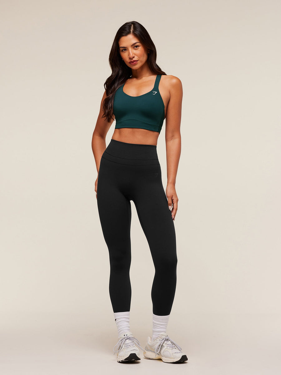 Gymshark Crossover Strap High Support Sports Bra — Deep Petrol Blue — 6
