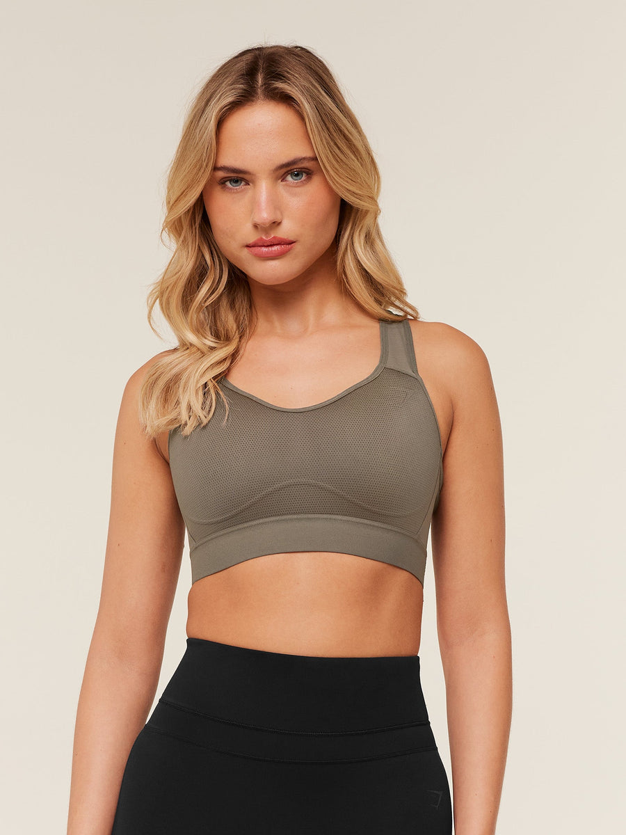 Gymshark Lightweight High Support Sports Bra — Camo Brown — 1