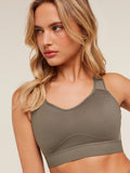 Gymshark Lightweight High Support Sports Bra — Camo Brown — 6