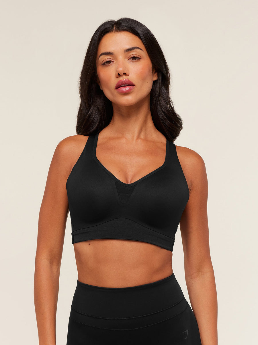 Gymshark High Support V-Neck Sports Bra — Black — 1