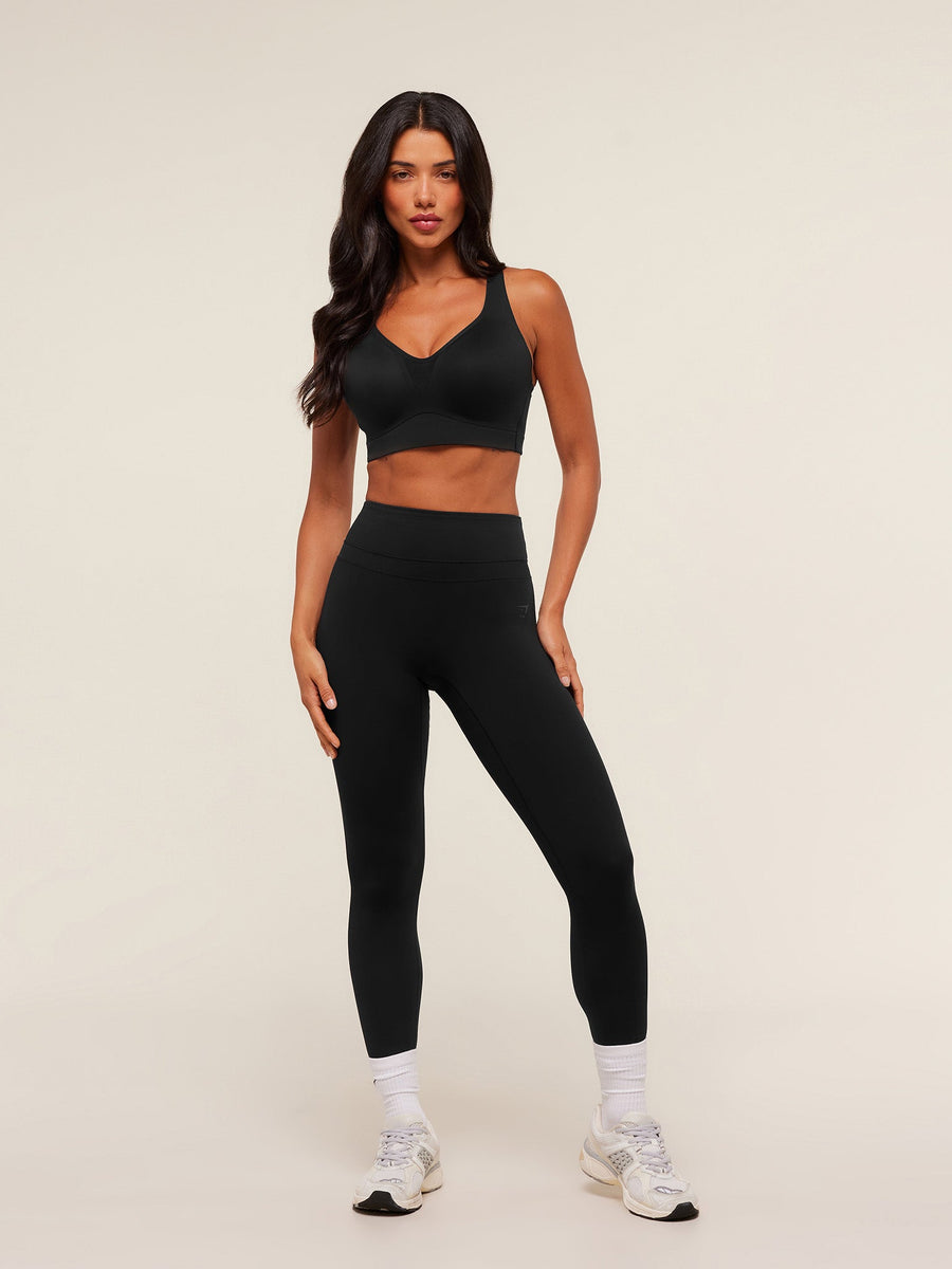 Gymshark High Support V-Neck Sports Bra — Black — 4