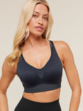 Gymshark High Support V-Neck Sports Bra — Heavy Blue — 7