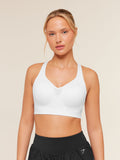 Gymshark High Support V-Neck Sports Bra — White — 1