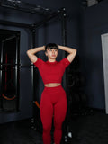 Gymshark Lift Seamless Short Sleeve Top — Carmine Red — 6