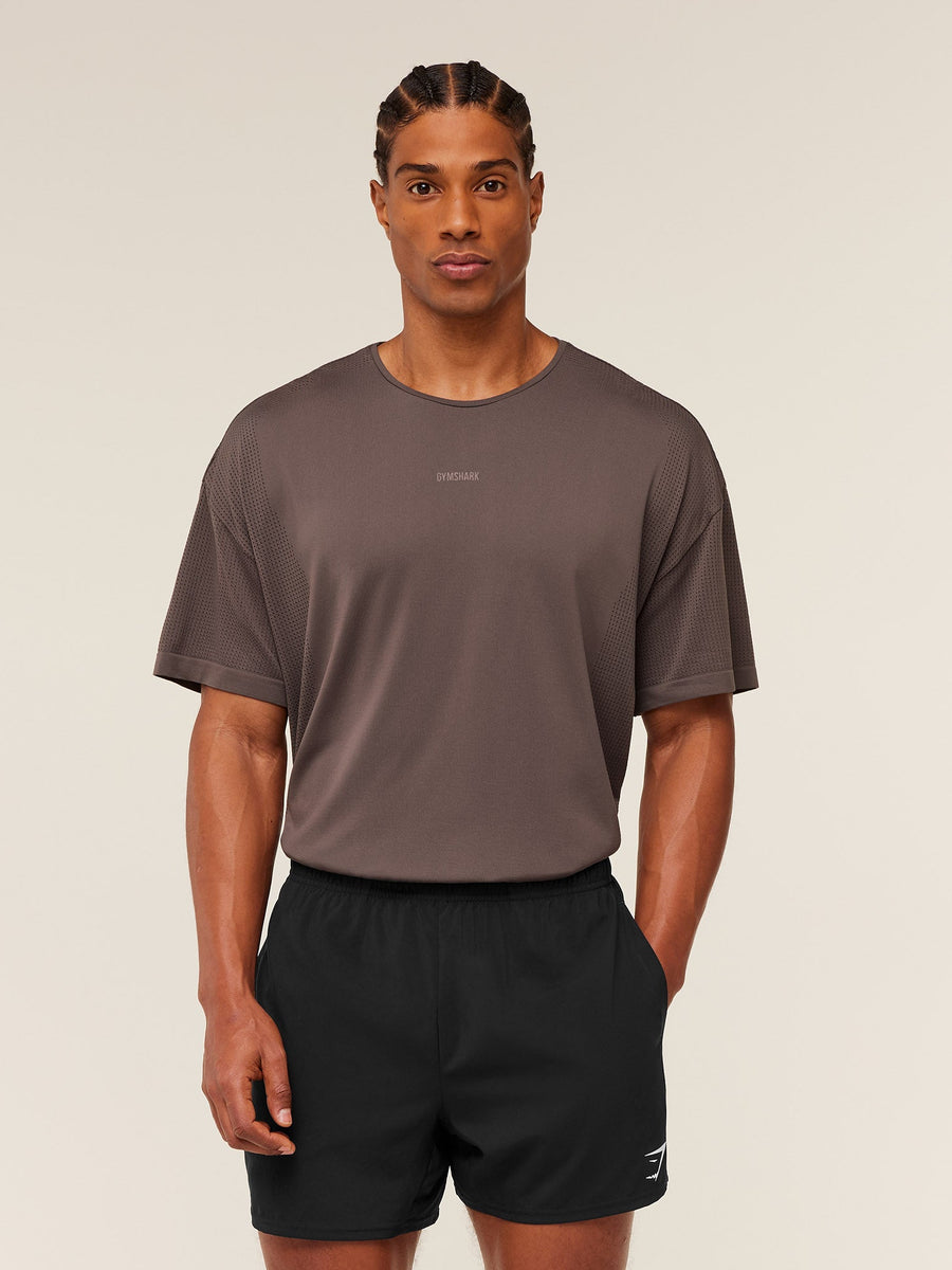 Gymshark Distance Seamless T-Shirt — Cool Brown /  Cool Brown — 1
