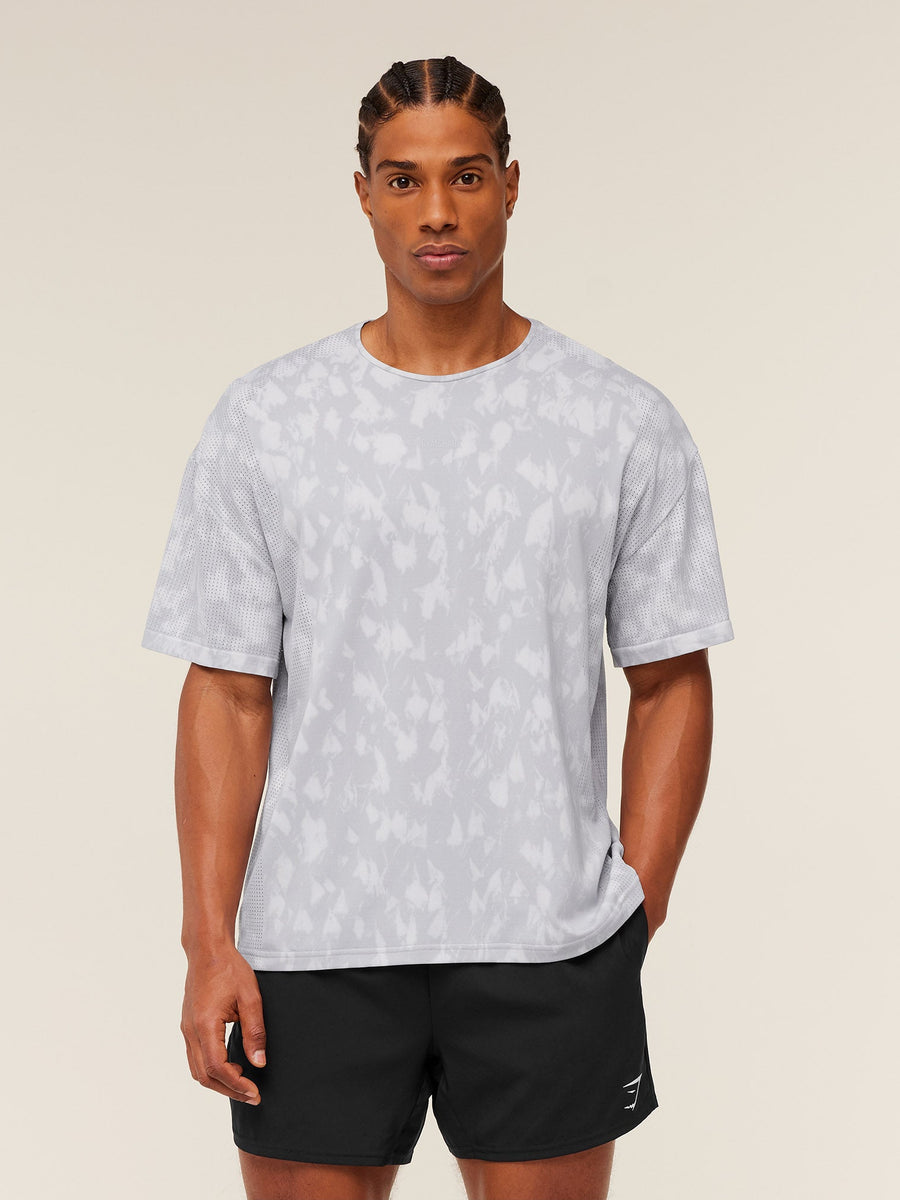 Gymshark Distance Seamless T-Shirt — Light Grey /  Light Grey / ACID WASH — 1