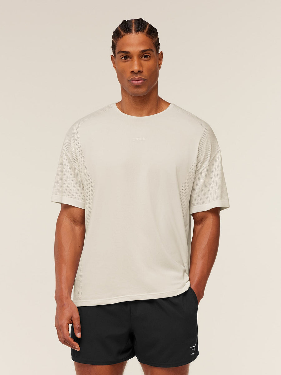 Gymshark Distance Seamless T-Shirt — Soft White /  Soft White — 4