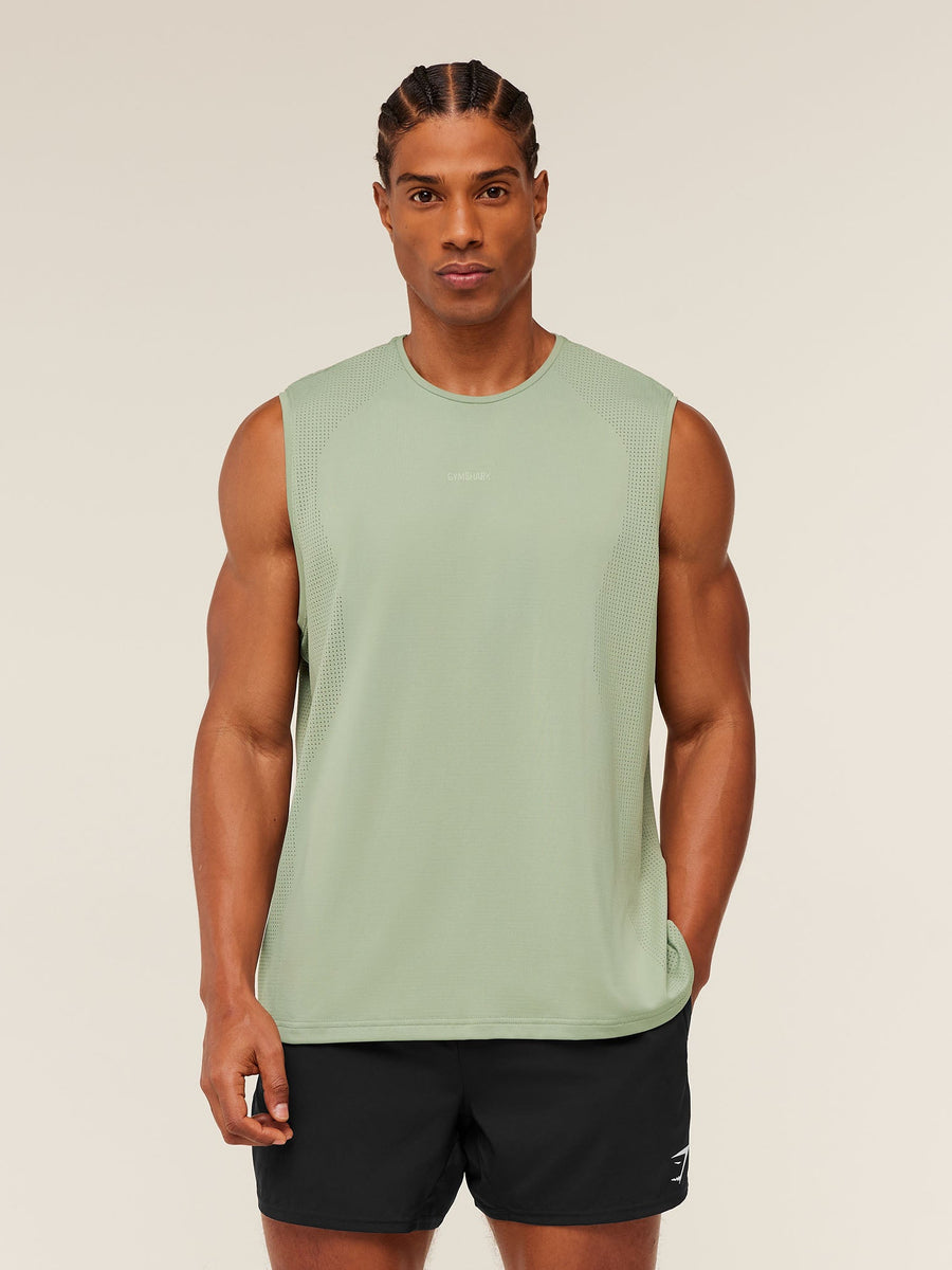 Gymshark Distance Seamless Tank — Haze Green /  Haze Green — 3