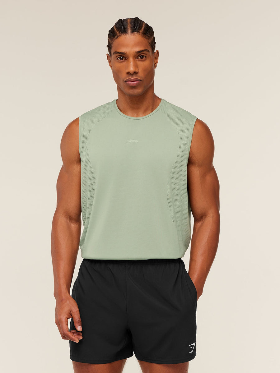 Gymshark Distance Seamless Tank — Haze Green /  Haze Green — 1