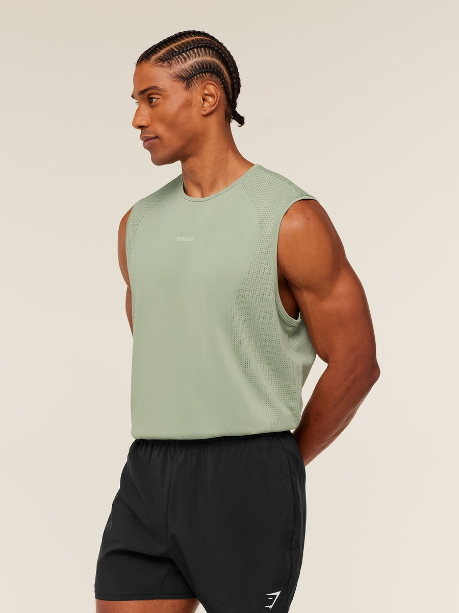 Gymshark Distance Seamless Tank — Haze Green /  Haze Green — 4