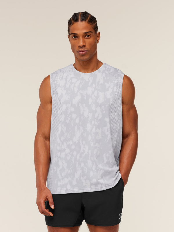 Gymshark Distance Seamless Tank — Light Grey /  Light Grey / ACID WASH