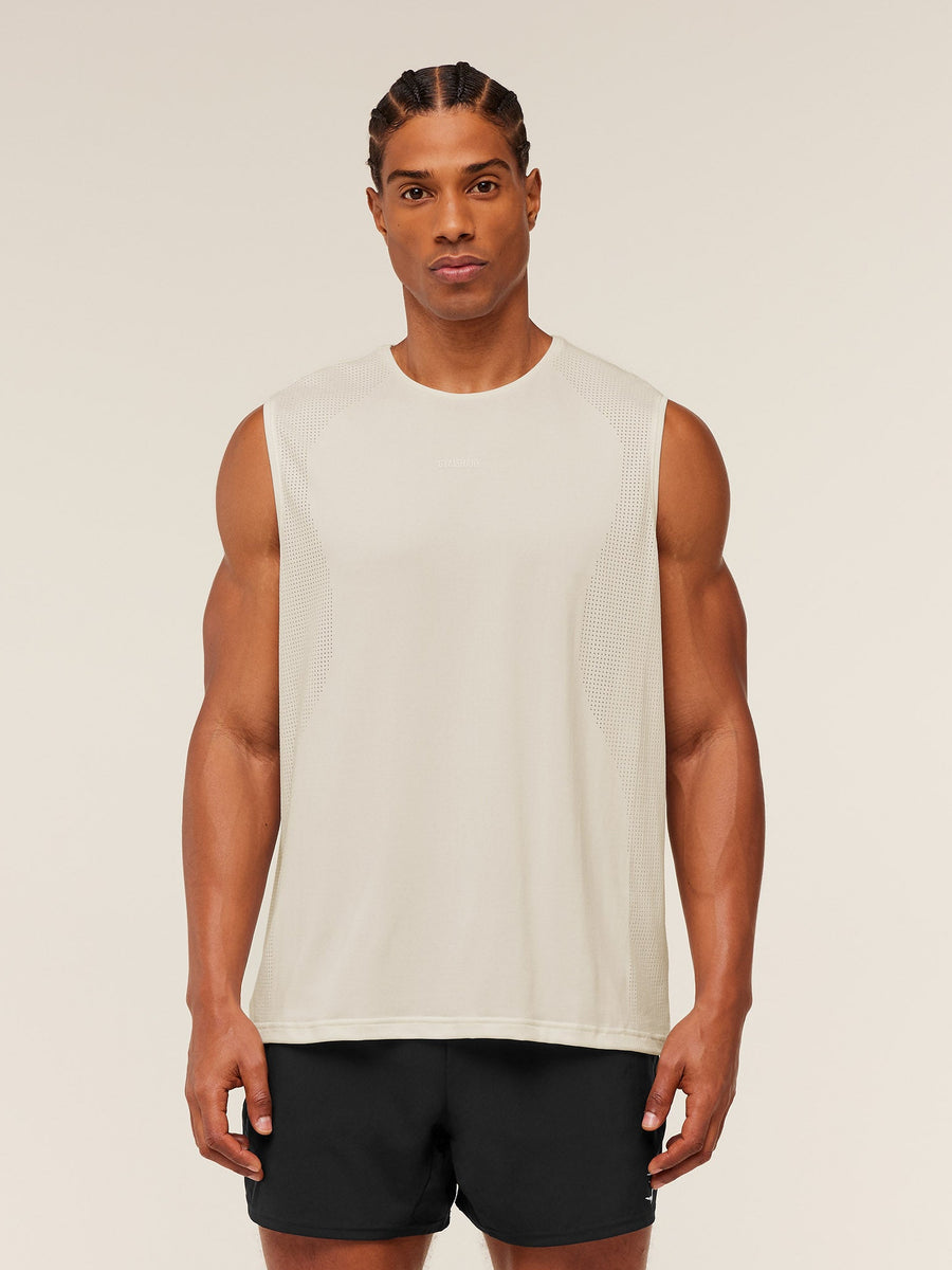 Gymshark Distance Seamless Tank — Soft White /  Soft White — 4