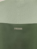 Gymshark Collective Mesh Wordmark Jersey — Core Olive/Haze Green/Soft White — 6