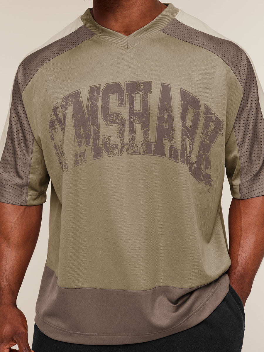 Gymshark Collective Mesh Wordmark Jersey — Lifestyle Brown/Soft Brown/Pebble Grey — 5