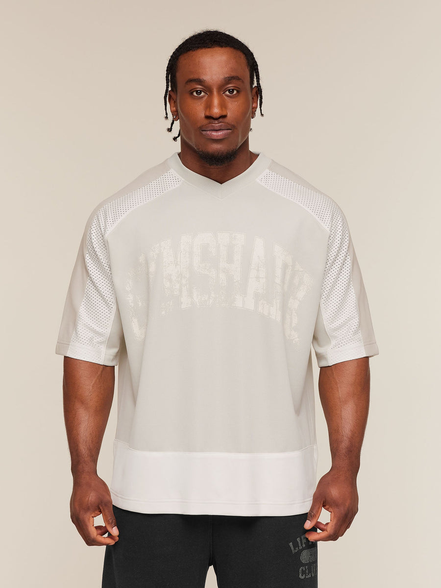 Gymshark Collective Mesh Wordmark Jersey — Tinted White/Soft White/Pebble Grey — 1