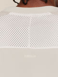 Gymshark Collective Mesh Wordmark Jersey — Tinted White/Soft White/Pebble Grey — 6